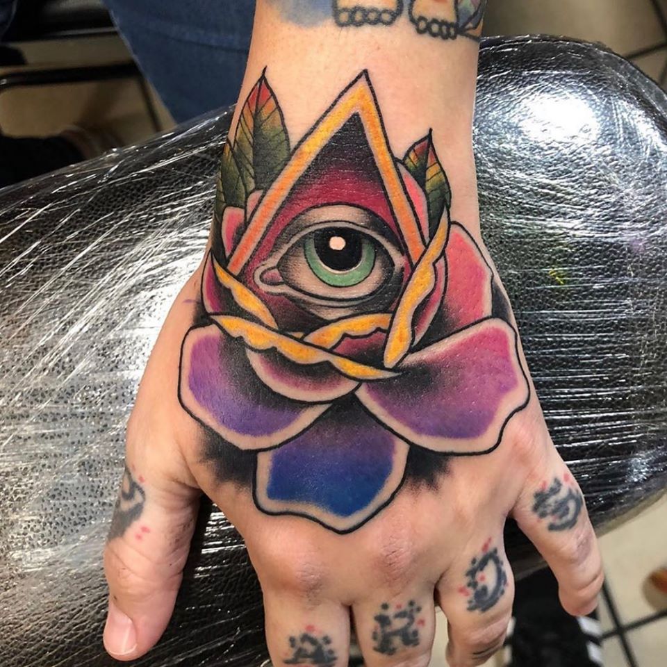 Eye in hand Matt Carnivale Tattoo Biloxi